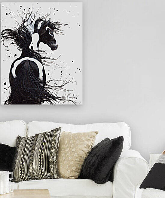 Black and White Pinto Horse by AmyLyn Bihrle