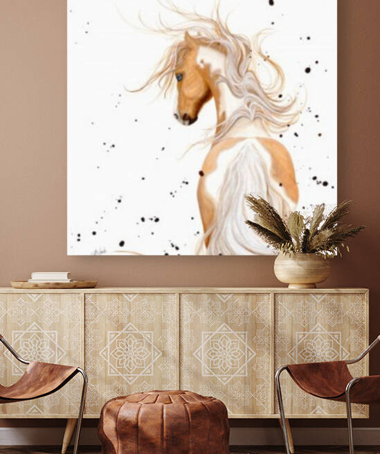 Palomino Pinto Horse by AmyLyn Bihrle