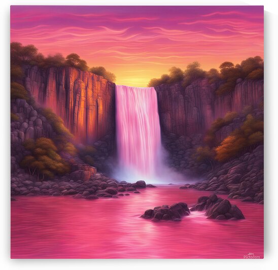 Waterfall & Sunset  by James Yoke