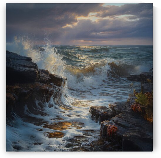 Ocean Storm Wall Art – Dramatic Seascape Print for Home or Office 1 by James Yoke
