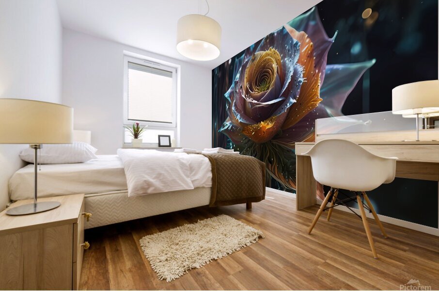 A space flower Mural print