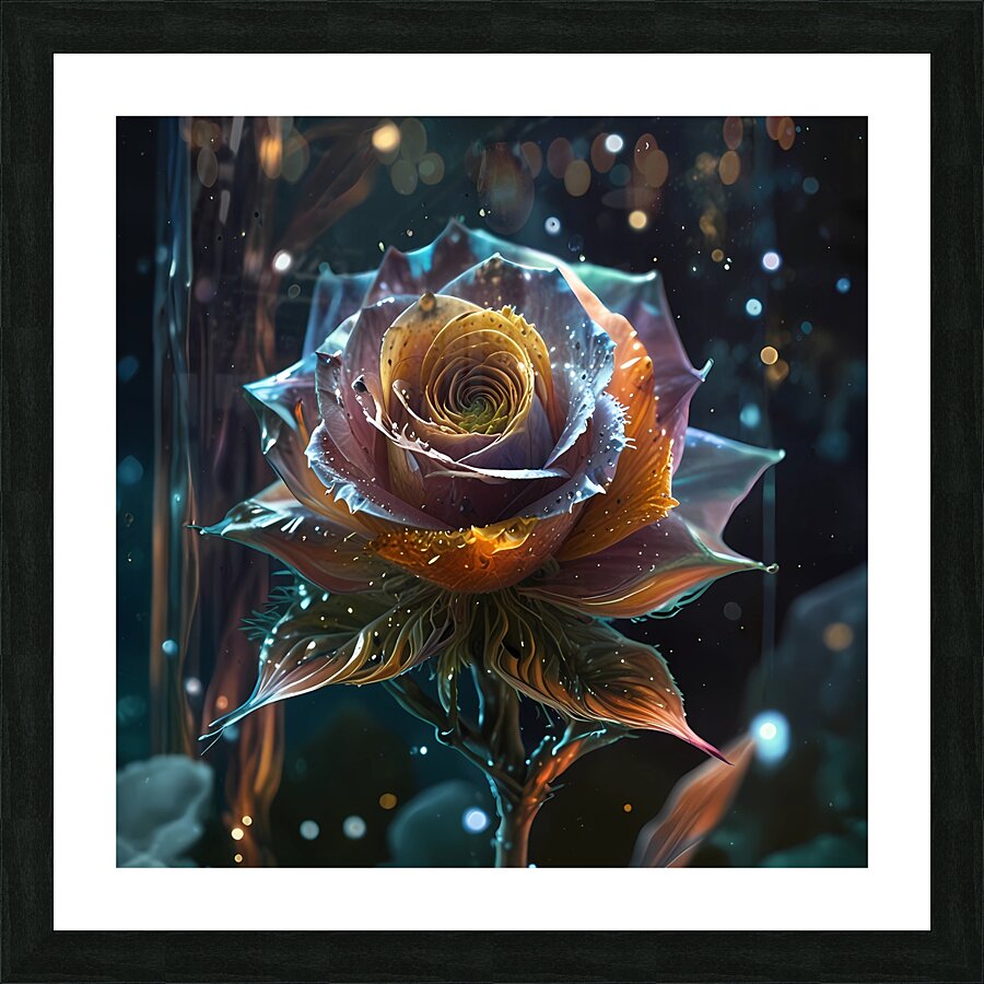 A space flower Picture Frame print