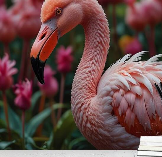 a flock of majestic fuchsia flamingos stands out in their uniqueness by haneen shanti