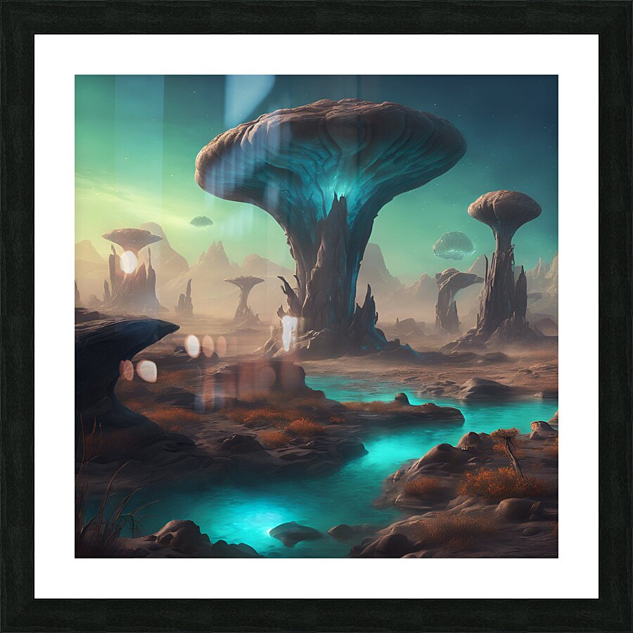 0 Illustrate an otherworldly alien landscape with Picture Frame print