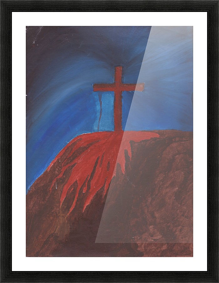 Bloody Cross Picture Frame print