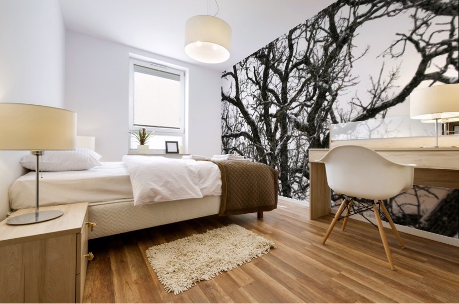 snowy tree Mural print