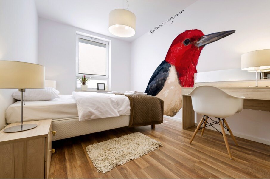 Red-headed Woodpecker Mural print