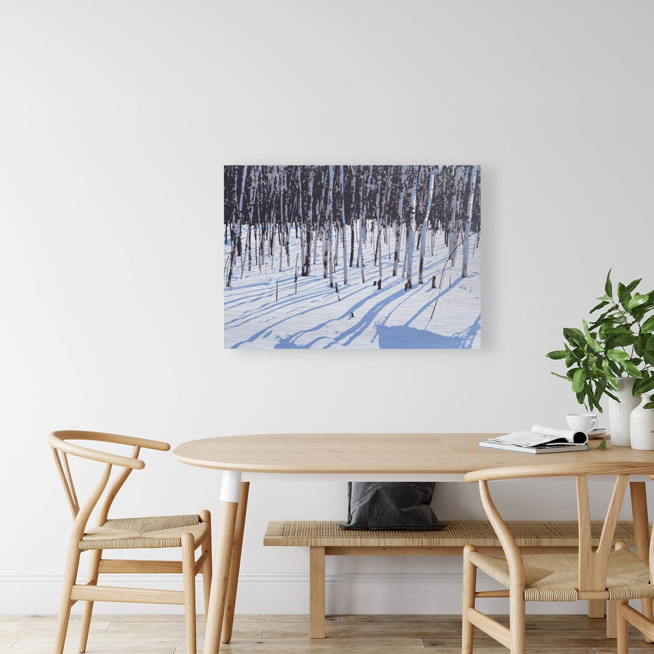Birch Shadows on Snow Reproduction