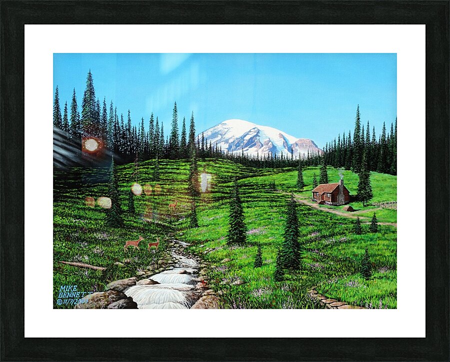 Alpine Meadow Cabin Picture Frame print
