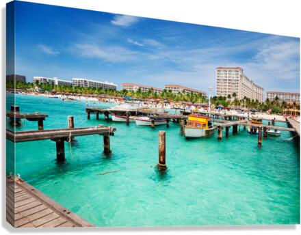 Busy Palm Beach Canvas Print