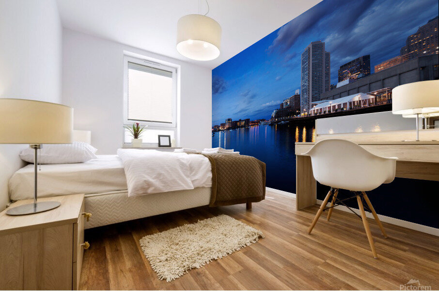 Boston Harbor before dawn Mural print