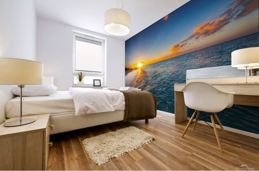 Grace Bay Beach sunset Mural print