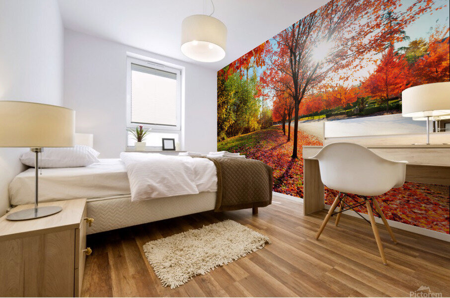 Firey fall colors Mural print