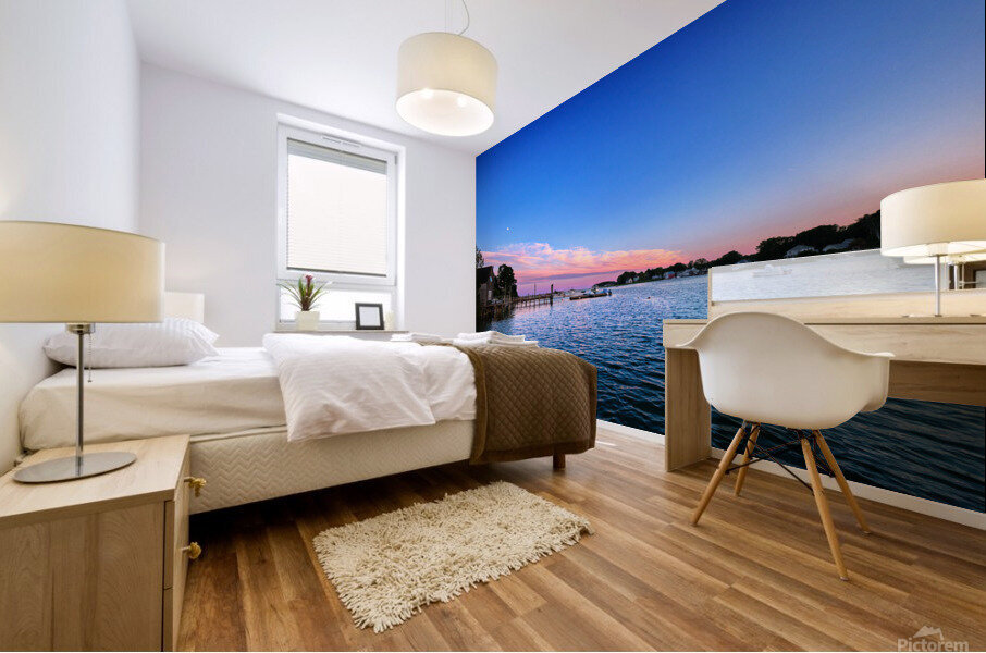 Sun down and moon up Mural print