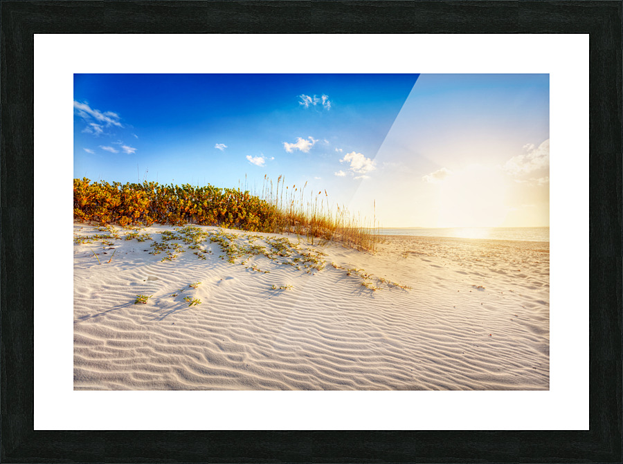 Sun setting over Grace Bay Picture Frame print
