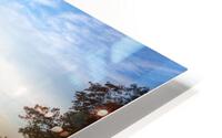 Cloudy sunrise over dock HD Metal print