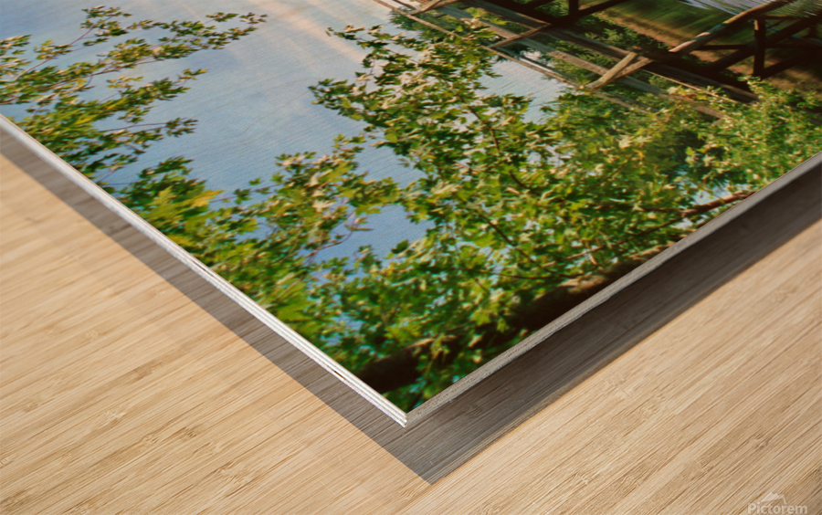 Concord river bridge 2020 Wood print