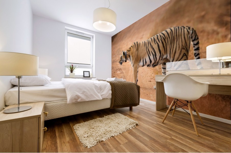 Alert Tiger Mural print