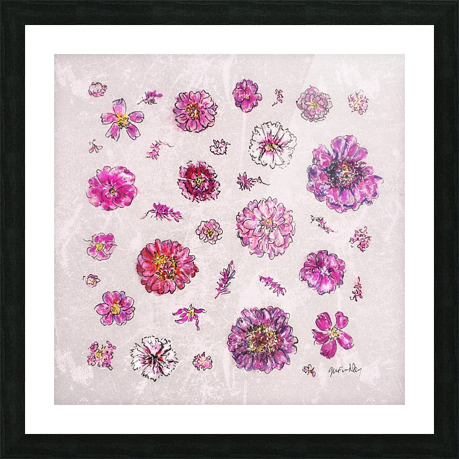 Pink Flowers Picture Frame print