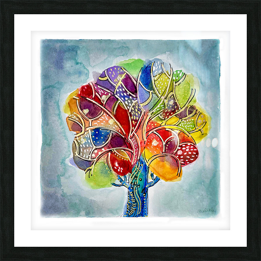 Rainbow Tree Picture Frame print