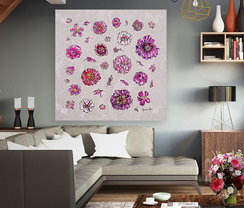 Pink Flowers Reproduction