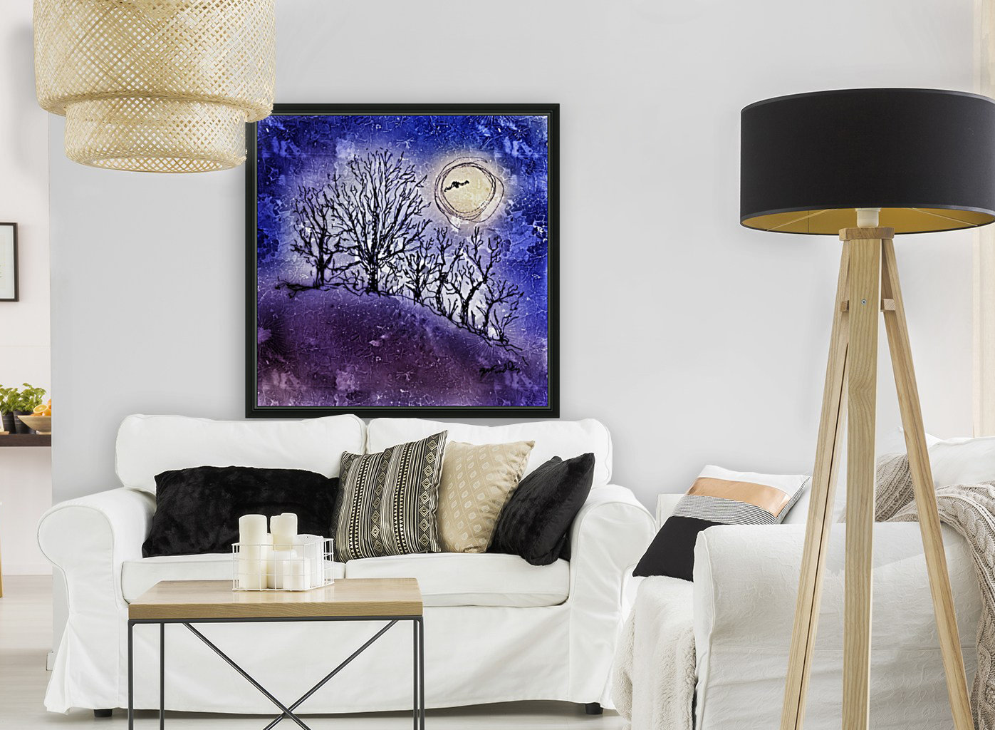 Full Moon in Winter Reproduction