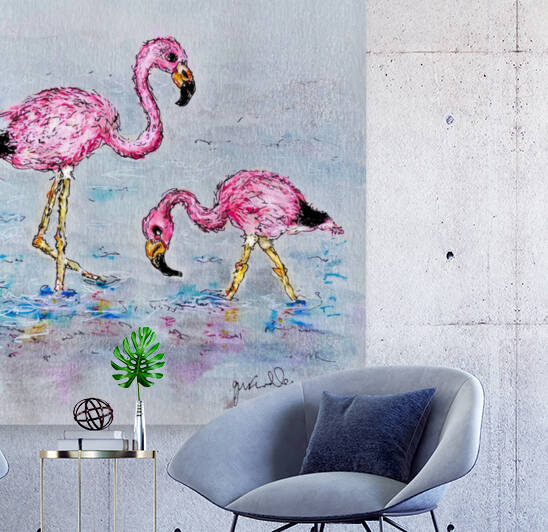 Andean Flamingos by Gerri Findley