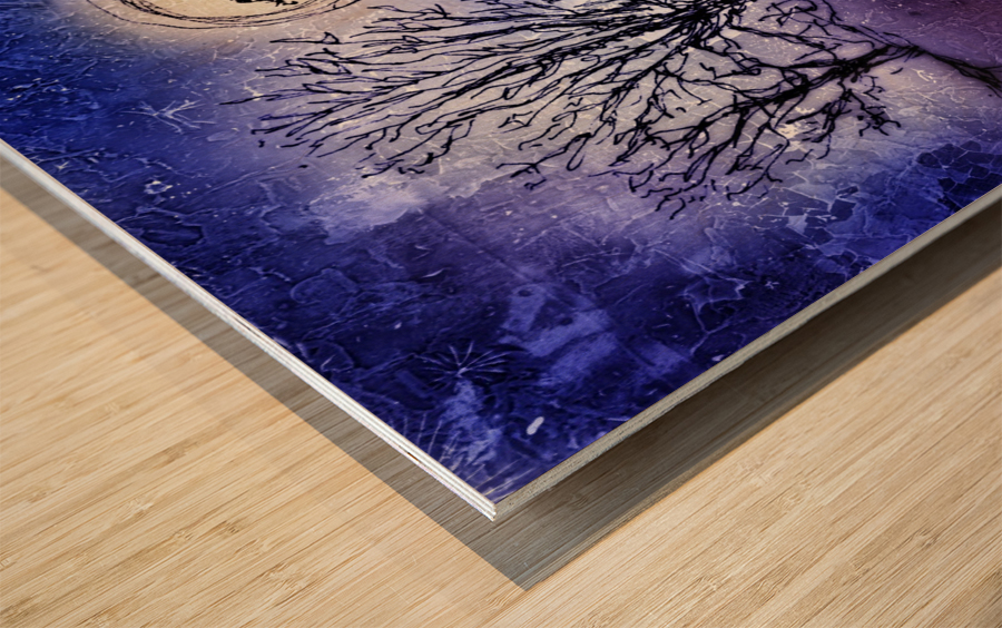 Full Moon in Winter Wood print