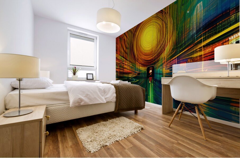 Peacock Sunset Mural print
