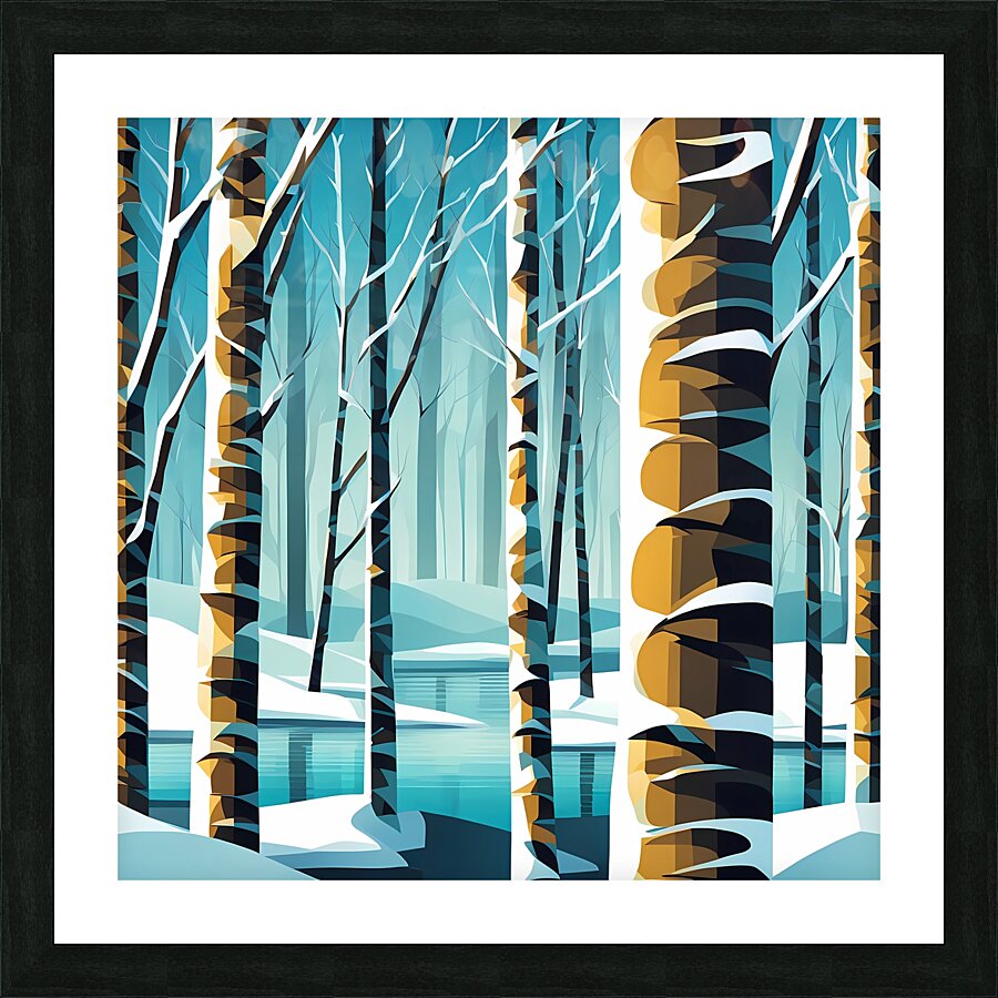 Winter Birch Picture Frame Printing
