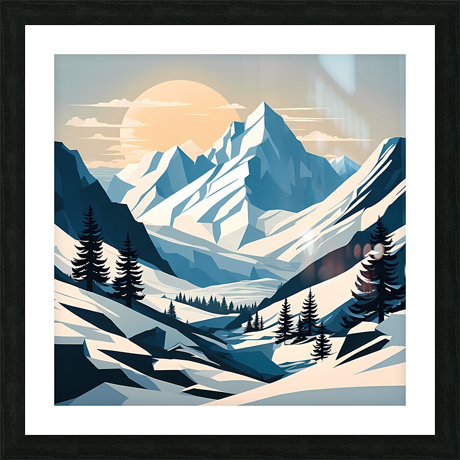 Mountainous Sunrise Picture Frame Printing
