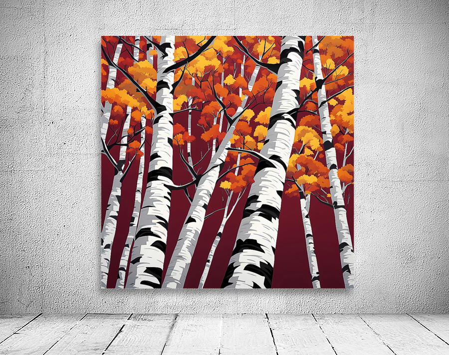 Birch in Maroon Wall Preview