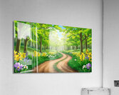 Lush Forest Path in Spring Acrylic Print