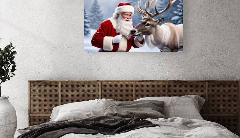 Santas Winter Bond: A Heartwarming Christmas Scene by Digi Mart