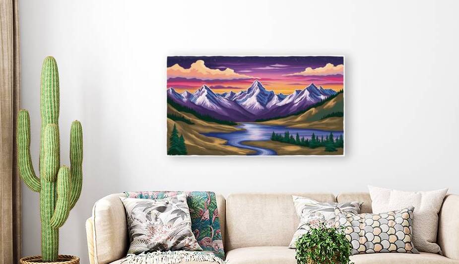 Twilight Majesty: Mountain Range at Dusk by Digi Mart