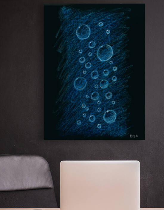 Bubbles Colored Pencil Underwater Reproduction