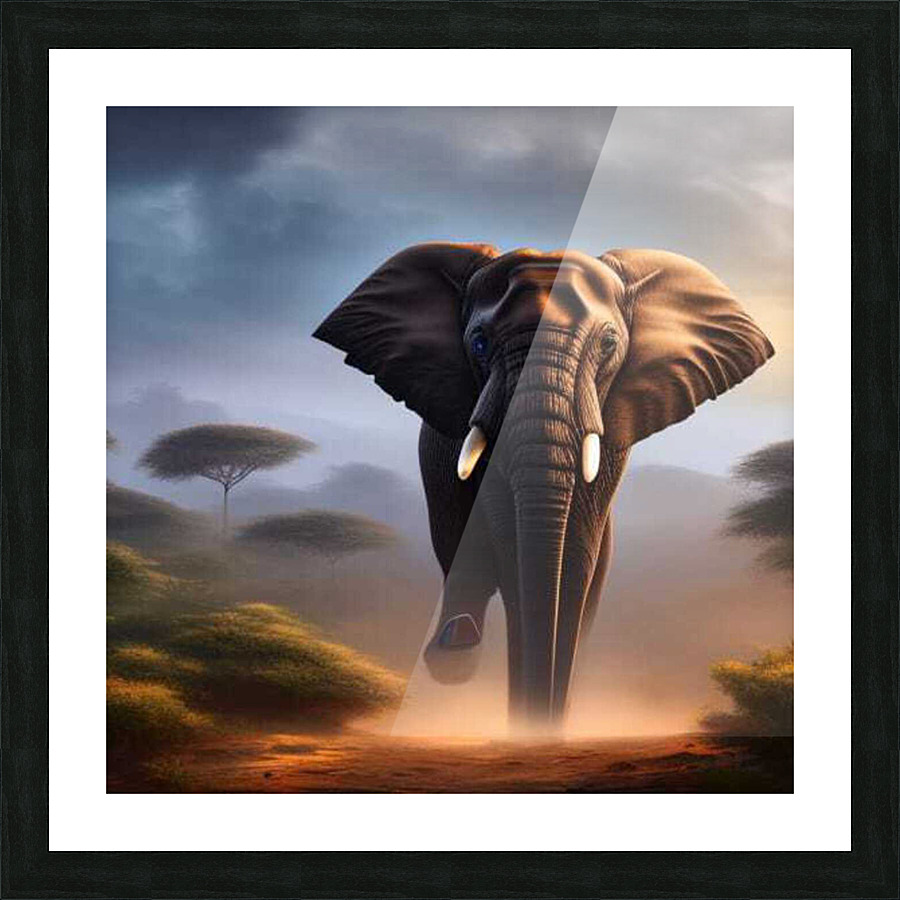 Elephant in the wild.  Picture Frame print