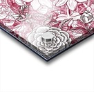 Watercolor Botanical Flowers Garden Pink Flowerbed I Acrylic print