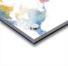 Watercolor Silhouette World Map Rainbow Sea Acrylic print