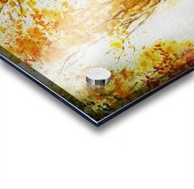 Autumn Forest Falling Leaves Acrylic print