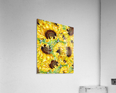 The Field Of Watercolor Sunflowers Pattern Acrylic Print