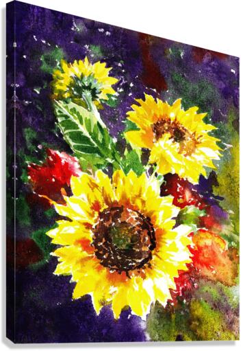 Impressionism And Sunflowers Canvas Print