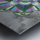 Hand Painted Mandala Watercolor Meditation On Gray Metal print