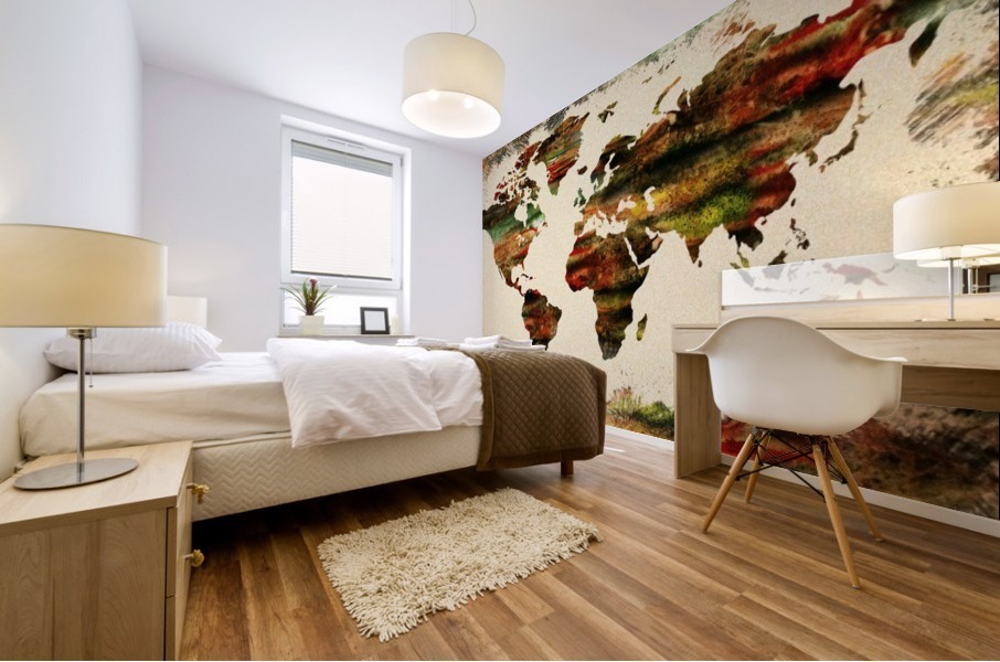 World Map Decorative Painting Mural print