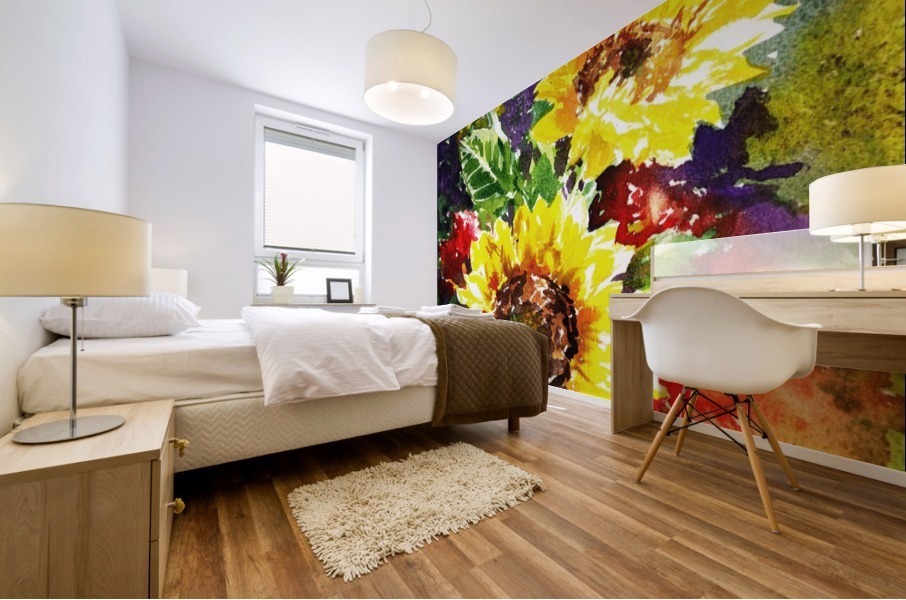 Impressionism And Sunflowers Mural print