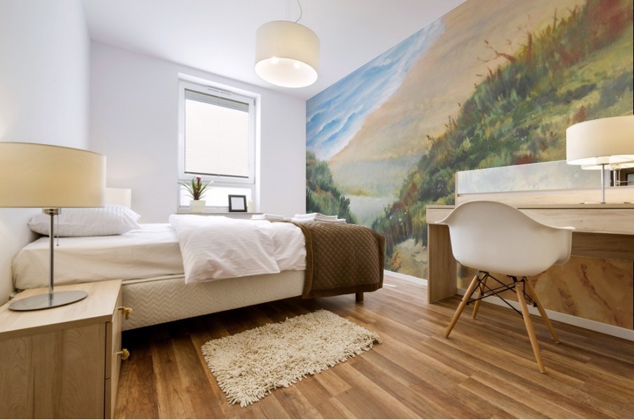 Ocean Shore Through The Hills Mural print