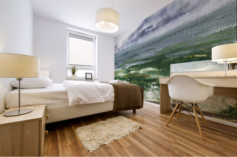 Dramatic Seascape With Beach And Waves Mural print