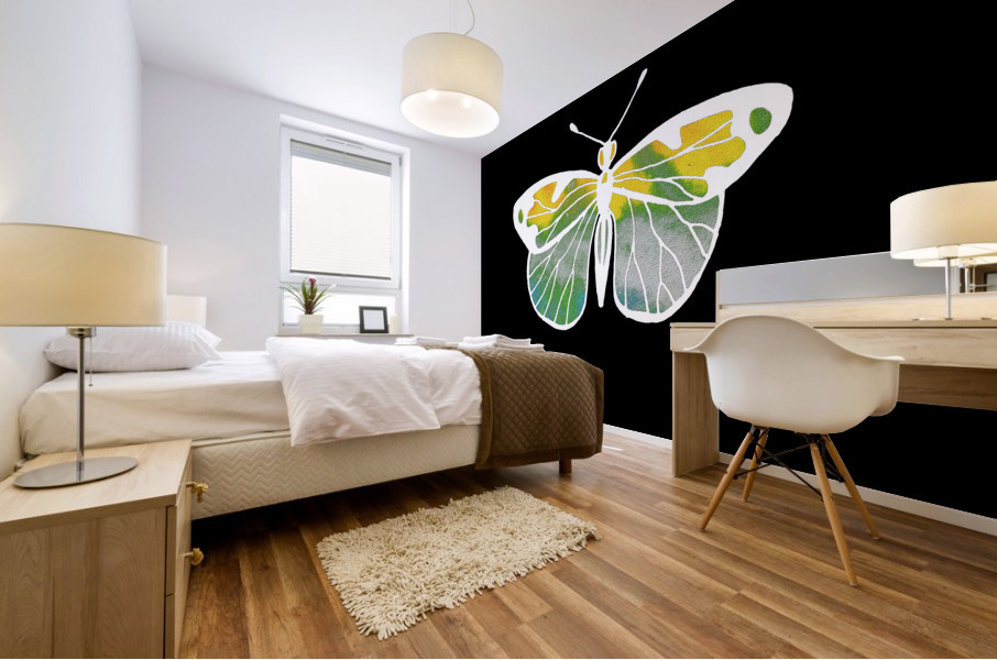 Butterfly On Black 3 Mural print