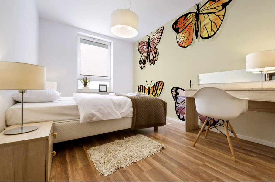 1 Butterflies 4 Mural print