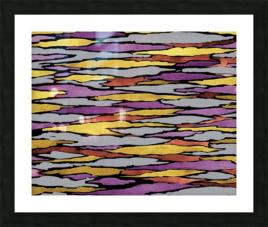 Abstract Watercolor Splash Waves Lines 22 Picture Frame print